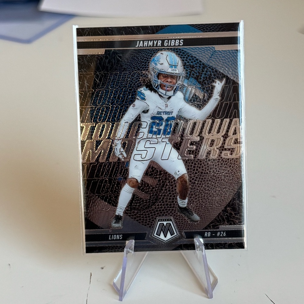 🔥 2025 Jahmyr Gibbs Panini Mosaic Touchdown Masters. Detroit Lions